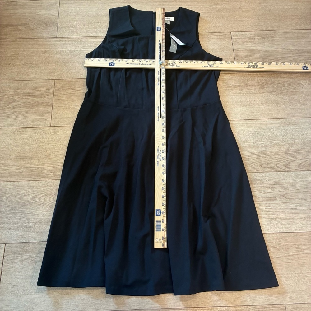 NWT Christopher & Banks Black Sleeveless Crew Neck A-line Midi Dress Size 16W - Picture 3 of 8